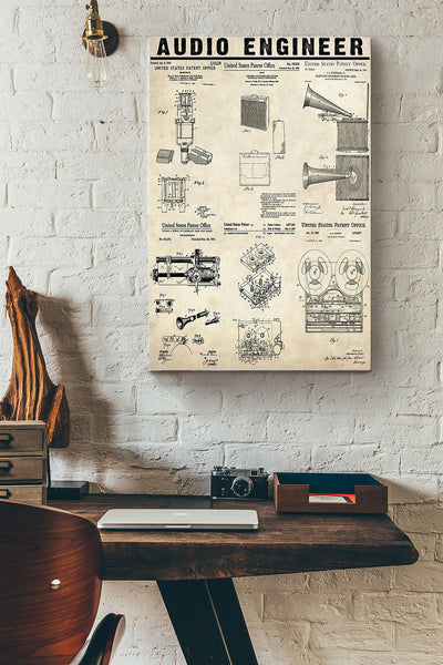 Audio Engineer Hand Drawing Poster Canvas Gallery Wrapped Canvas Framed Gift Idea
