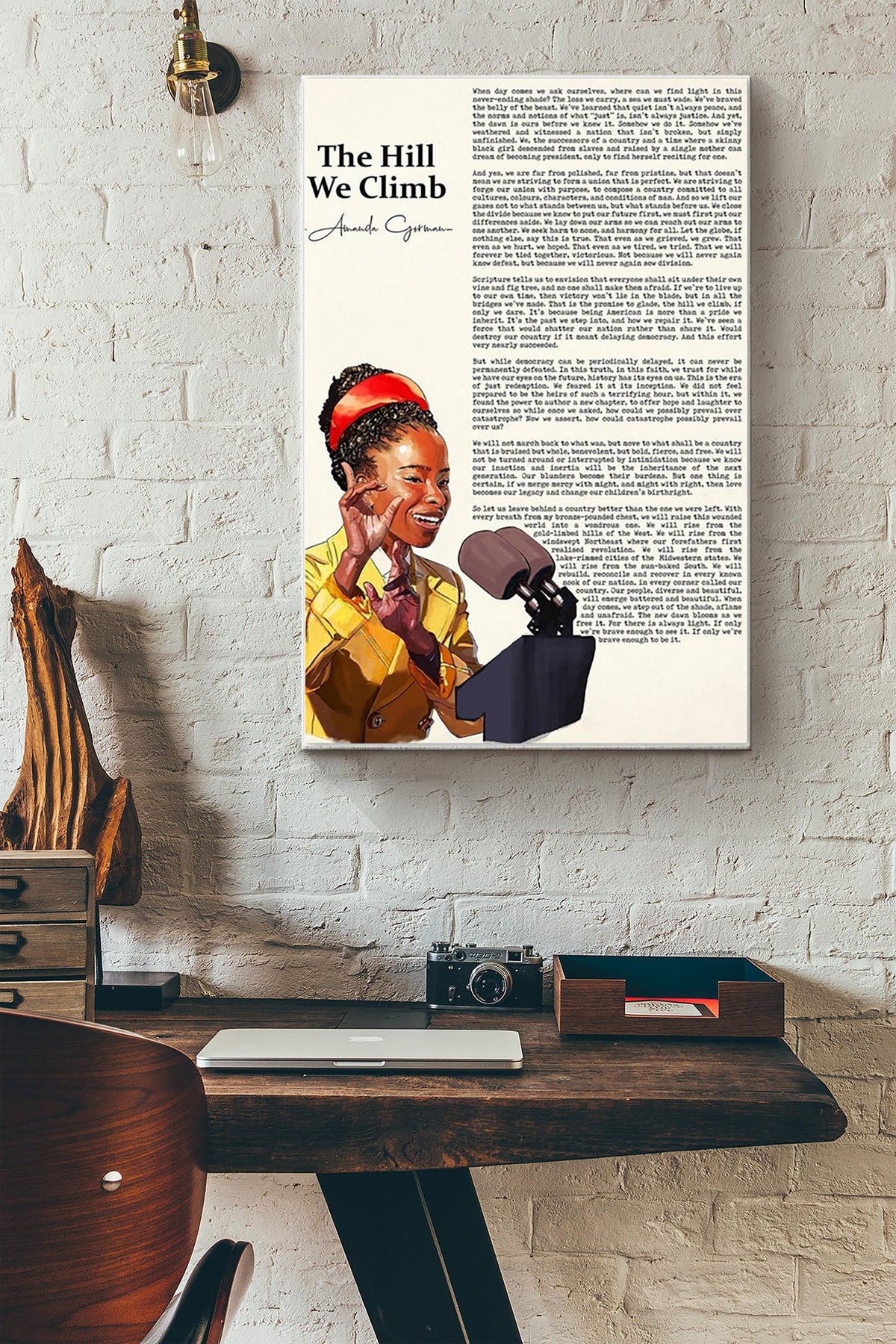 Amanda Gorman Full Poem Poster The Hill We Climb Canvas Gallery Wrapped Canvas Framed Gift Idea