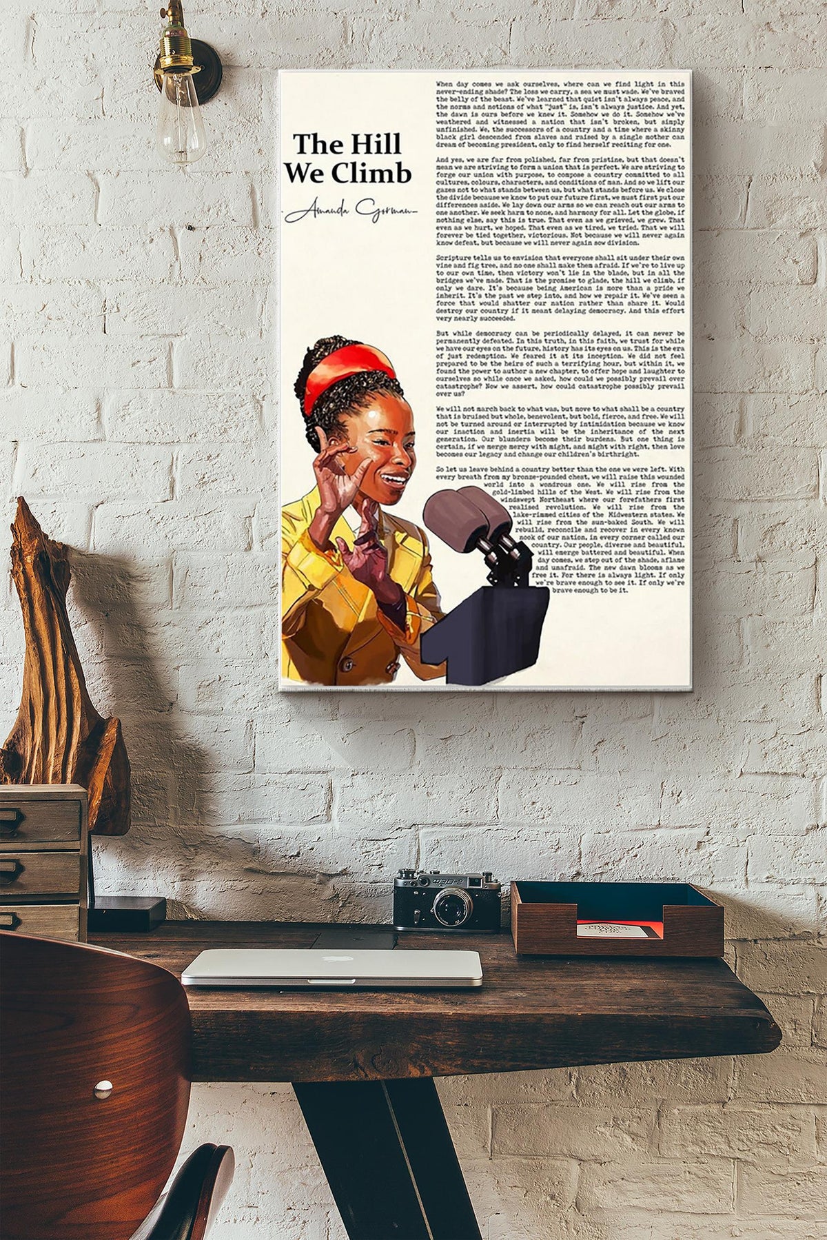 Amanda Gorman Full Poem Poster The Hill We Climb Canvas Gallery Wrapped Canvas Framed Gift Idea