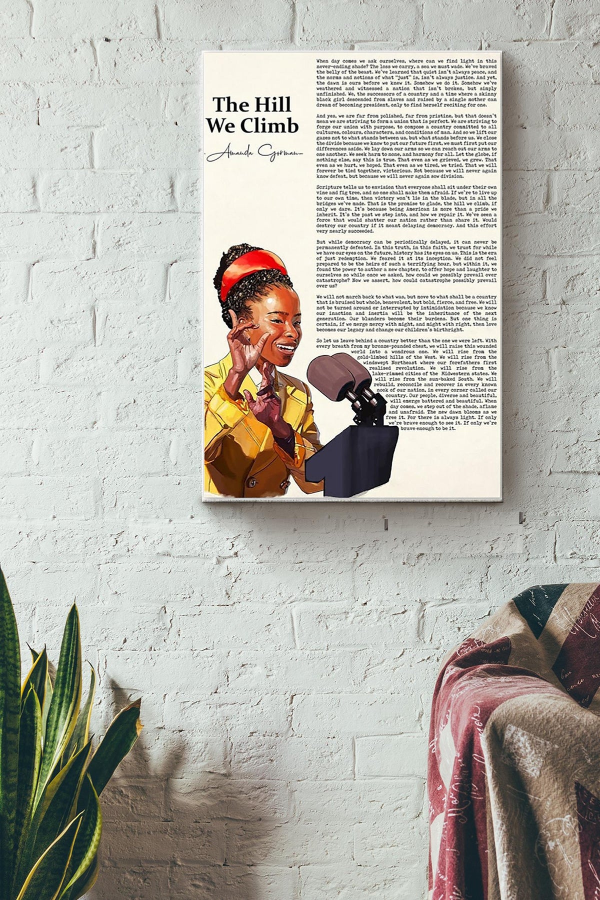 Amanda Gorman Full Poem Poster The Hill We Climb Canvas Gallery Wrapped Canvas Framed Gift Idea