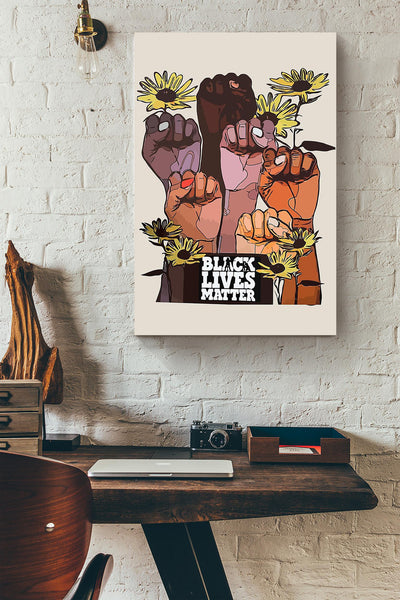 Black Lives Matter Motivation Wall Art Gift For African Flower Shop Flowerist Canvas Framed Prints, Canvas
