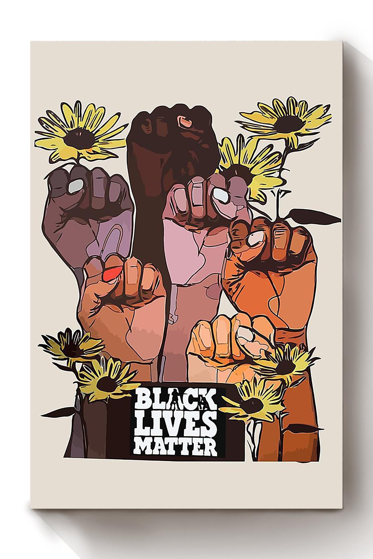 Black Lives Matter Motivation Wall Art Gift For African Flower Shop Flowerist Canvas Framed Prints, Canvas