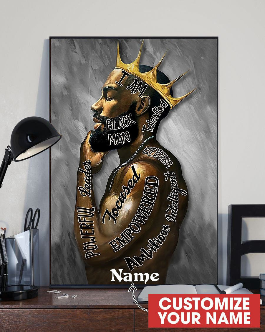 Black King Greatness Wall Art Decor Personalized Prints Home Decor Gift Idea Birthday Framed Prints, Canvas