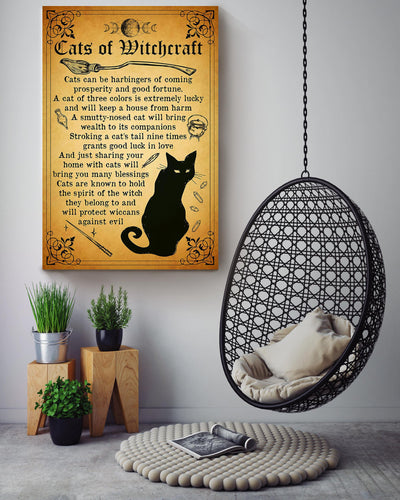 Cats Of Witchcraft Knowledge Wall Art For Home Decor Canvas Gallery Wrapped Canvas Framed Gift Idea Framed Prints, Canvas