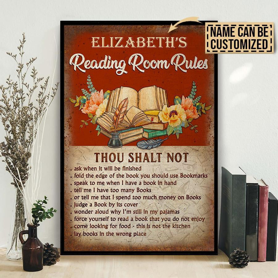 Aeticon Gifts Personalized Reading Room Rules Canvas