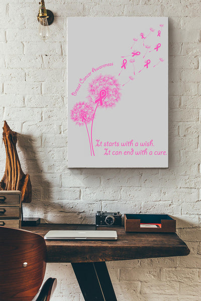 Breast Cancer Poster - Health Wall Art - Gift For Breast Cancer Patient, Hospital Decor Canvas Gallery Wrapped Canvas Framed Gift Idea Framed Prints, Canvas