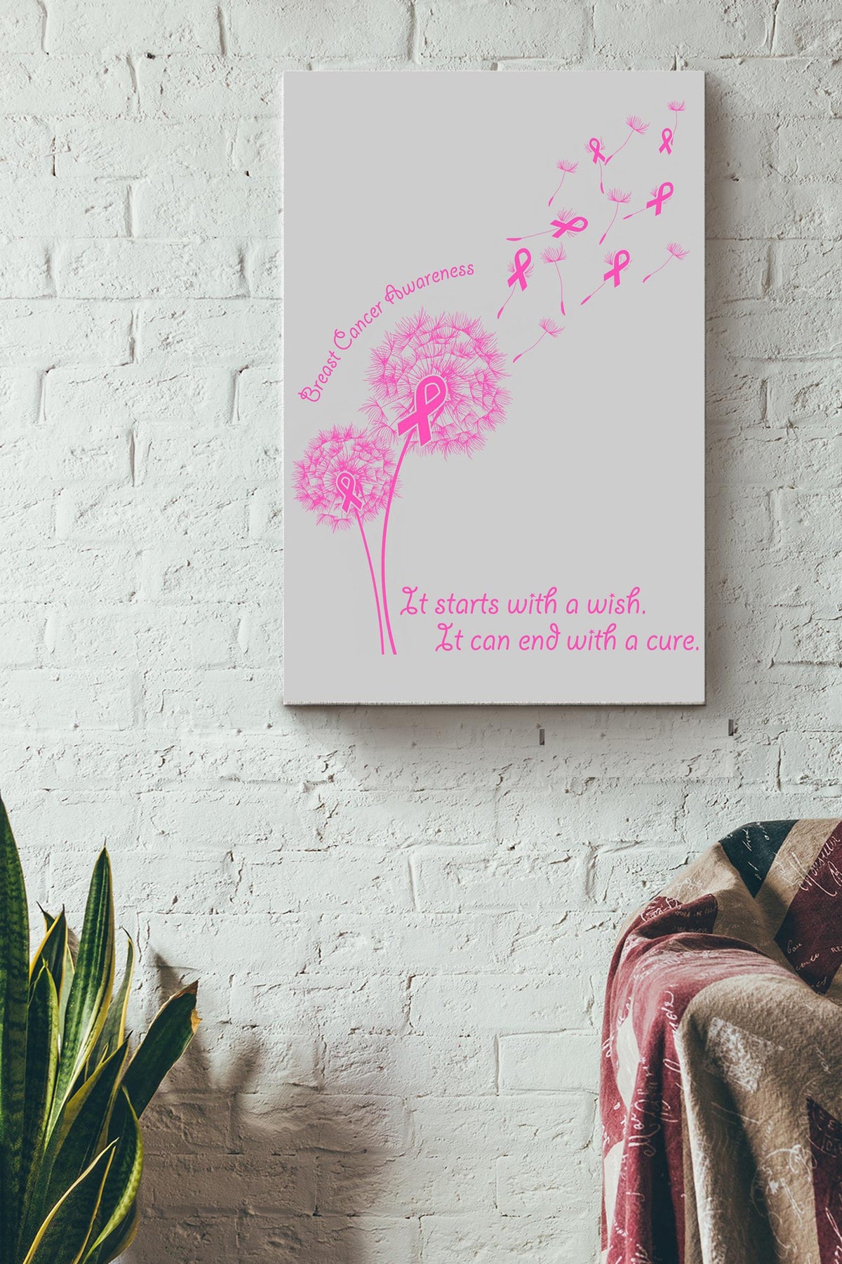 Breast Cancer Poster - Health Wall Art - Gift For Breast Cancer Patient, Hospital Decor Canvas Gallery Wrapped Canvas Framed Gift Idea Framed Prints, Canvas