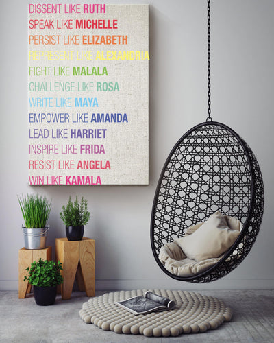 Act Like Powerful Women Feminism Wall Art For Home Decor Canvas Gallery Wrapped Canvas Framed Gift Idea Framed Prints, Canvas