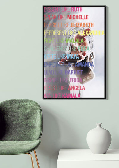 Act Like Powerful Women Feminism Wall Art For Home Decor Canvas Gallery Wrapped Canvas Framed Gift Idea Framed Prints, Canvas