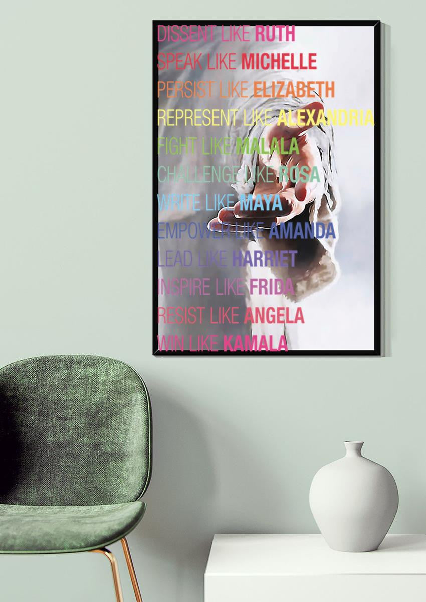 Act Like Powerful Women Feminism Wall Art For Home Decor Canvas Gallery Wrapped Canvas Framed Gift Idea Framed Prints, Canvas