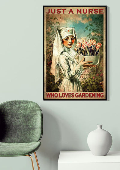 A Nurse Love Gardening Nurse Life Wall Art Nurse's Day Gift Canvas Framed Prints, Canvas