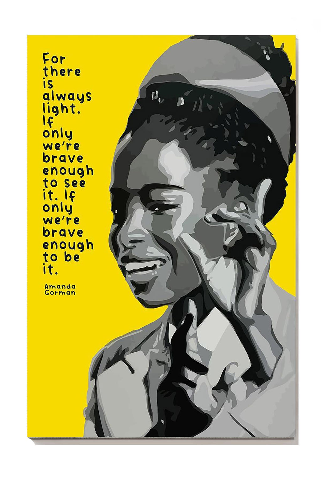 Amanda Gorman There Is Always Light If We Are Brave Amanda Gorman Wall Art Gift For Feminist Mother Day Canvas Gallery Wrapped Canvas Framed Gift Idea Framed Prints, Canvas