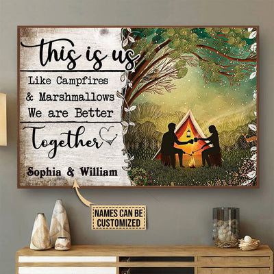 Aeticon Gifts Personalized Camping Campfire And Marshmallos Canvas