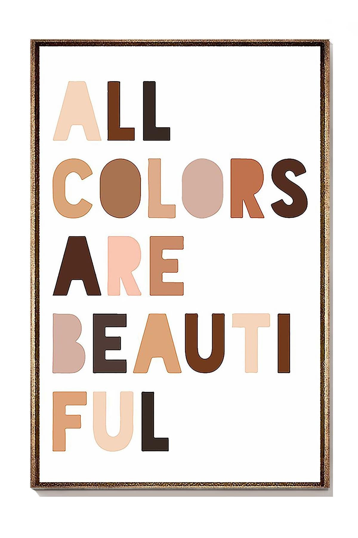 All Colors Are Beautiful Equality Wall Art Gift For Iderd Canvas Gallery Wrapped Canvas Framed Gift Idea Framed Prints, Canvas