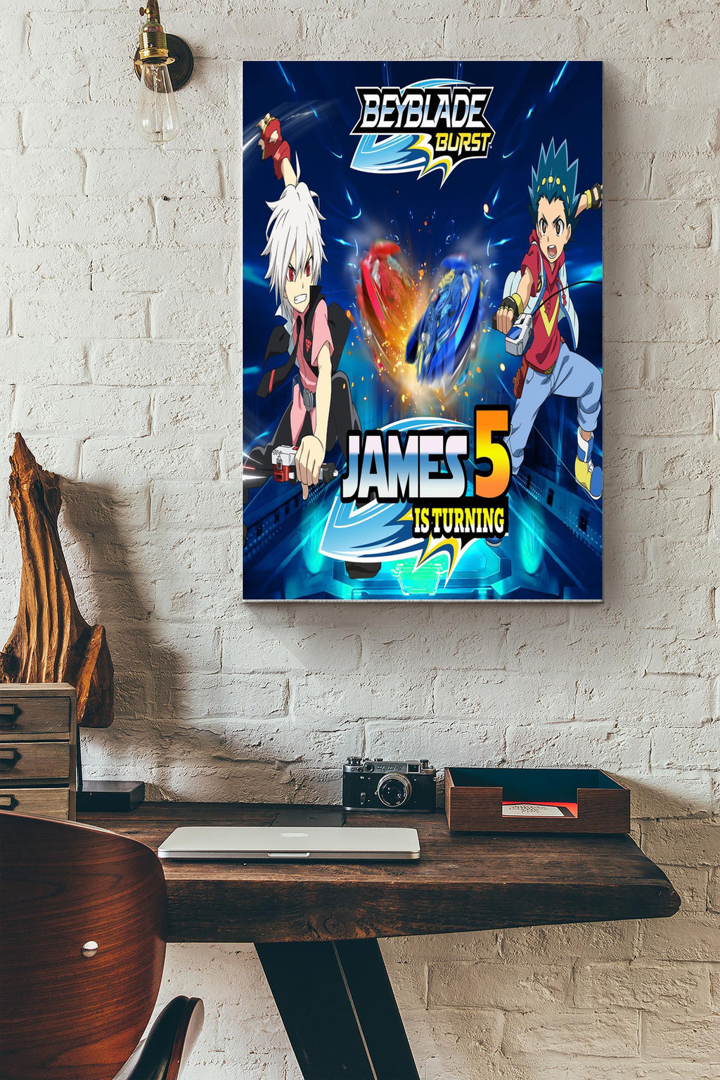 Beyblade Burst Poster - Cartoon Wall Art - Gift For Kid, Little Boy, Spindle Fan Canvas Gallery Wrapped Canvas Framed Gift Idea Framed Prints, Canvas