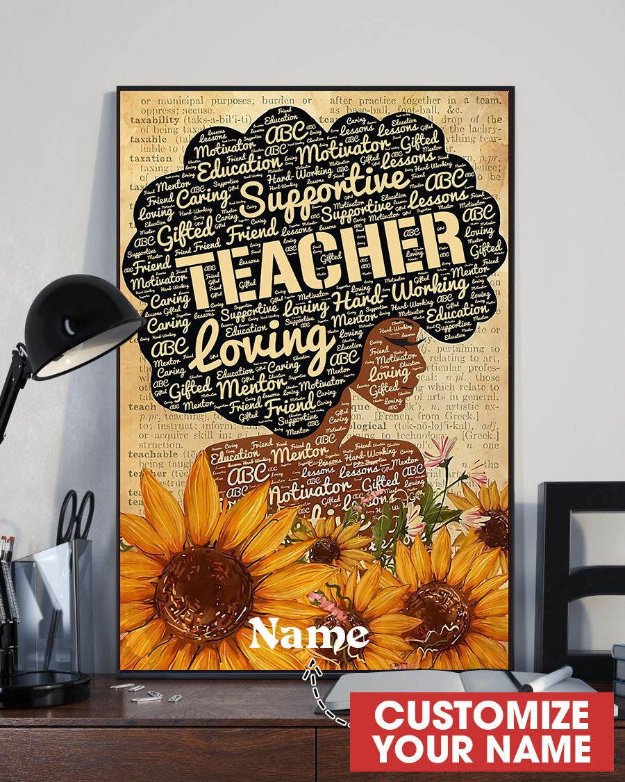 Black Queen Teacher Canvass Personalized Custom Gift Idea Birthday