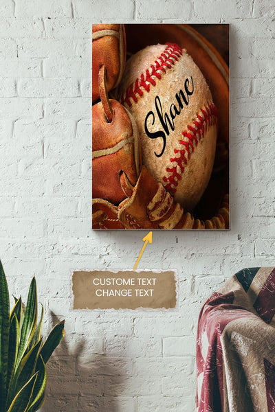 Baseball Poster - Sport Wall Art - Gift For Baseball Player, Baseball Coach Canvas Gallery Wrapped Canvas Framed Gift Idea Framed Prints, Canvas
