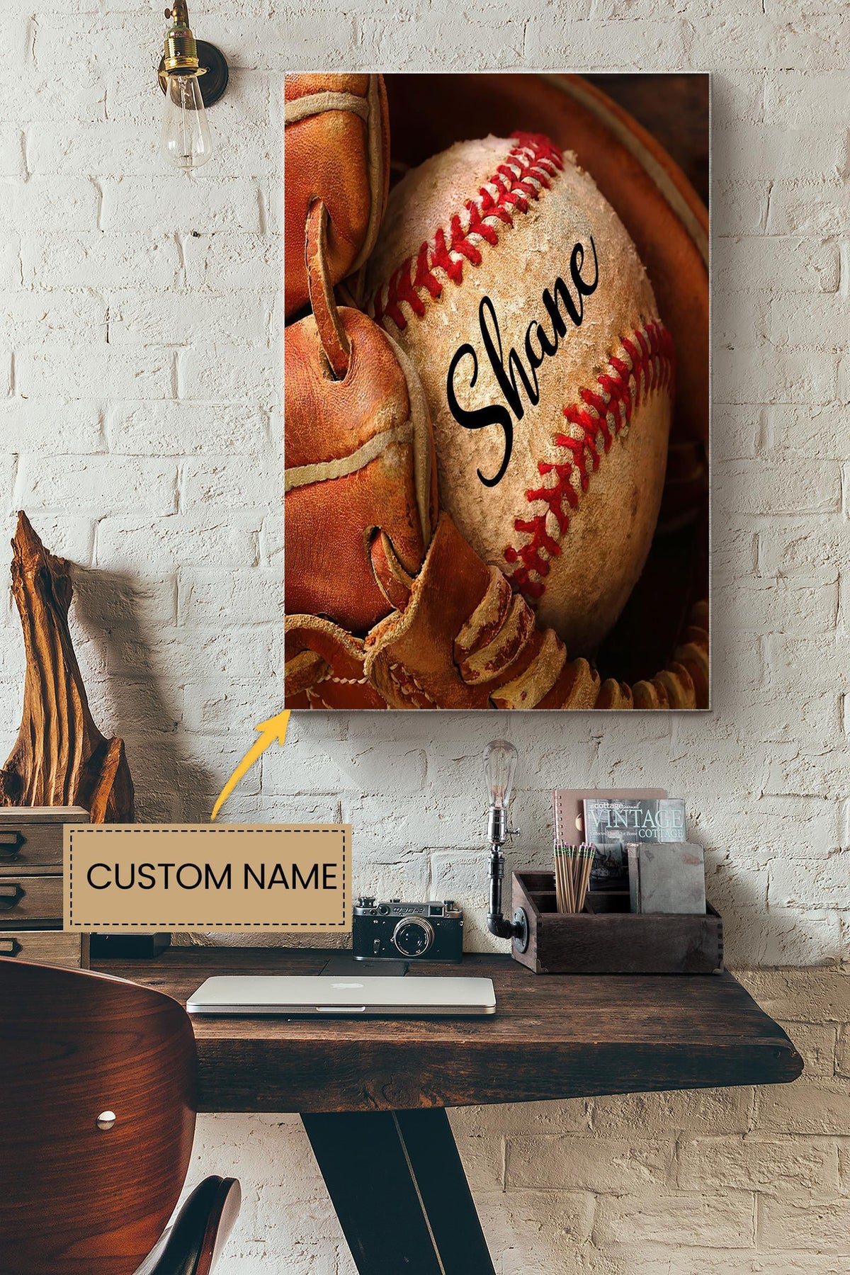 Baseball Poster - Sport Wall Art - Gift For Baseball Player, Baseball Coach Canvas Gallery Wrapped Canvas Framed Gift Idea Framed Prints, Canvas