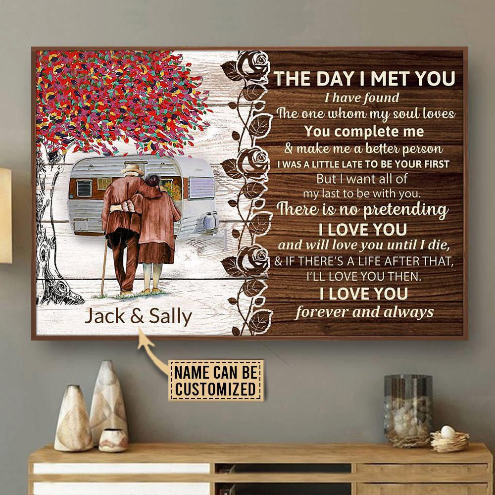 Aeticon Gifts Personalized Brown Camping The Day I Met You Canvas