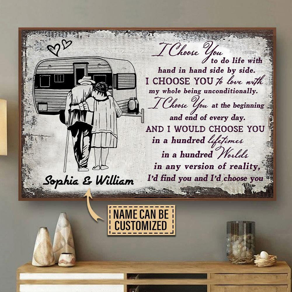 Aeticon Gifts Personalized Camping Sketch I Choose You Canvas