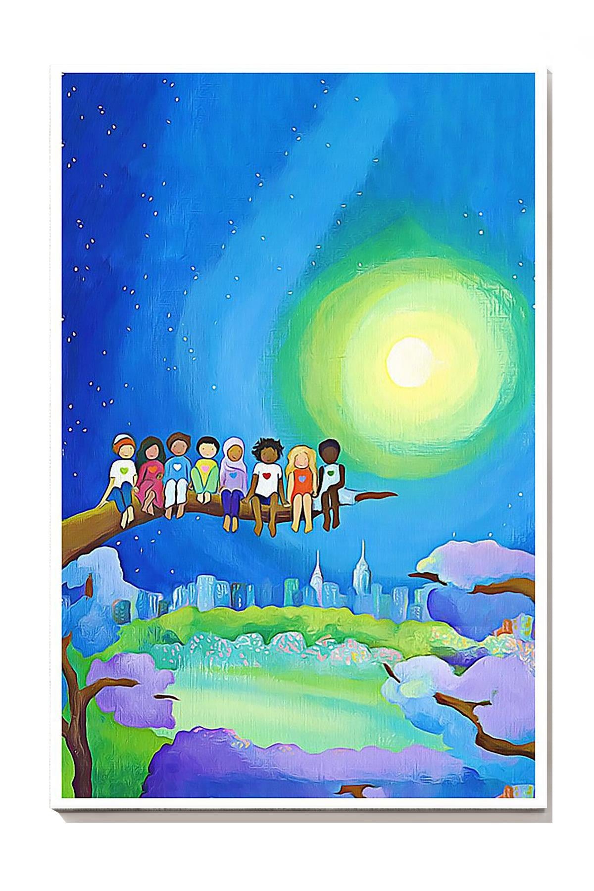 All Are Welcome Equality Wall Art For Nursery Pre School Decor Canvas Gallery Wrapped Canvas Framed Gift Idea Framed Prints, Canvas