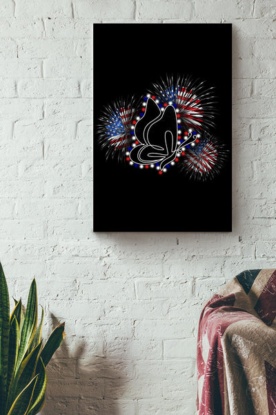 Butterfly Flag Fireworks Canvas