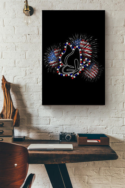 Butterfly Flag Fireworks Canvas