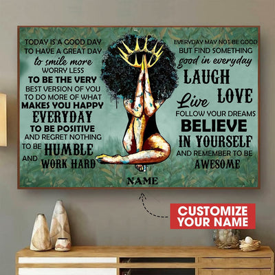 Black Queen Laugh Canvass Personalized Custom Gift Idea Birthday