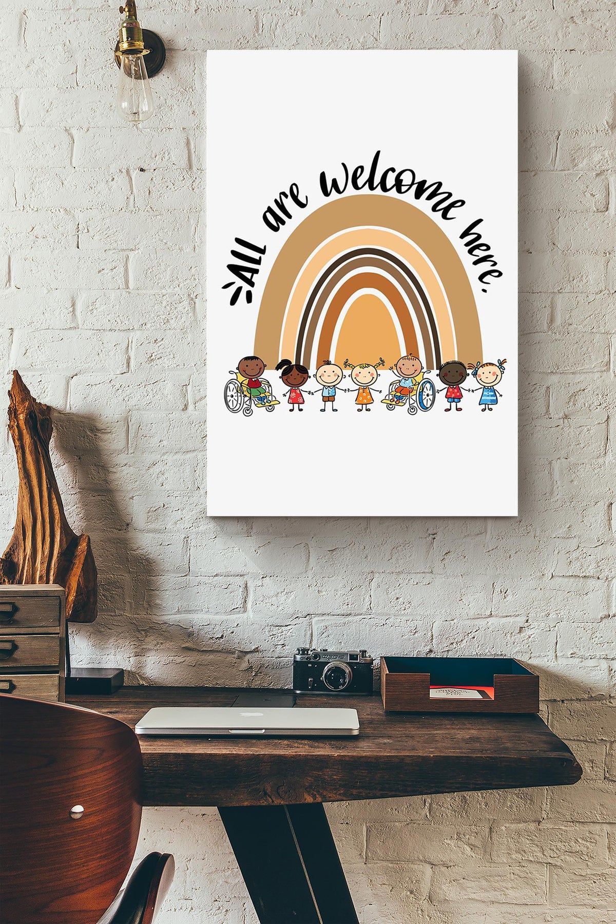 All Are Welcome Here Equality And Equity Quote For Home Decor Housewarming Canvas