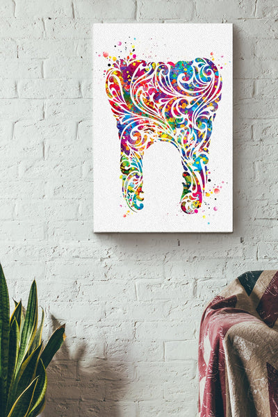Anatomy Tooth Colorful Art Poster Canvas Gallery Wrapped Canvas Framed Gift Idea