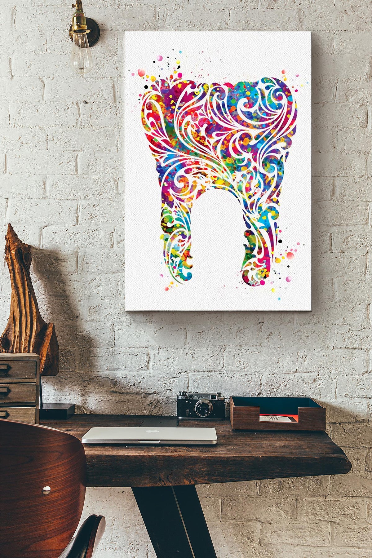Anatomy Tooth Colorful Art Poster Canvas Gallery Wrapped Canvas Framed Gift Idea