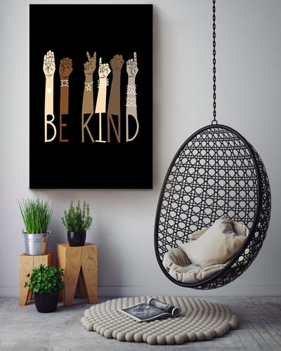 Be Kind With Everybody Sign Language Gift For Black Lives Matter Stop Asian Hate Canvas