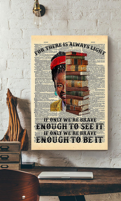 Book There Is Always Light Quote Wall Art For Book Lover Reading Room Library Decor Canvas Gallery Wrapped Canvas Framed Gift Idea Framed Prints, Canvas