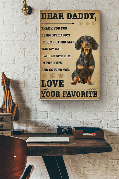Dear Daddy Thank You For Being My Dad Poster - Fatherhood Wall Art - Gift For Father Dad Daddy Papa Father Day Dad Birthday Home Decor Livingroom Decor Canvas Gallery Wrapped Canvas Framed Gift Idea Framed Prints, Canvas