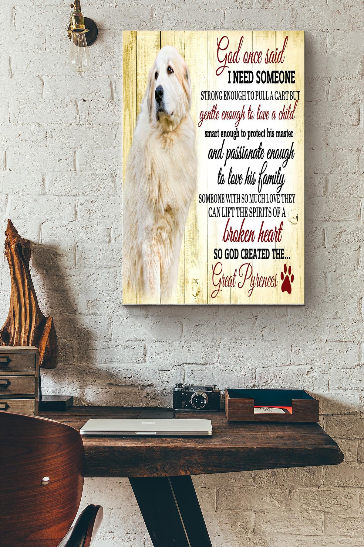 God Once Said I Need Someone Poster - Animal Wall Art - Gift For Dog Lover, Dog Foster, Puppy Fan, Home Decor Canvas Gallery Wrapped Canvas Framed Gift Idea Framed Prints, Canvas