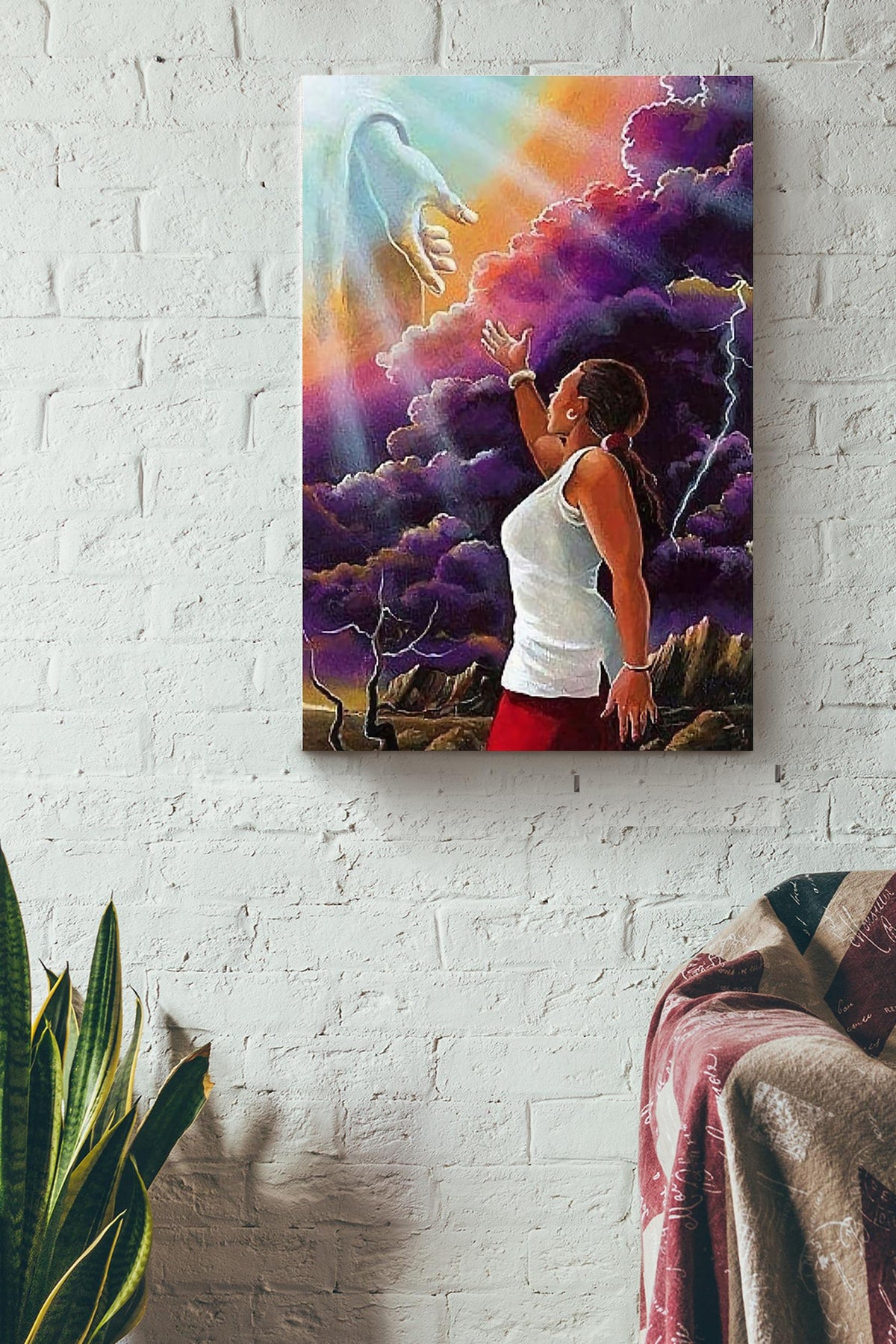 God Takes Your Hand Prayer For Healing Christian Wall Art Gift For Son Of God Canvas Framed Prints, Canvas