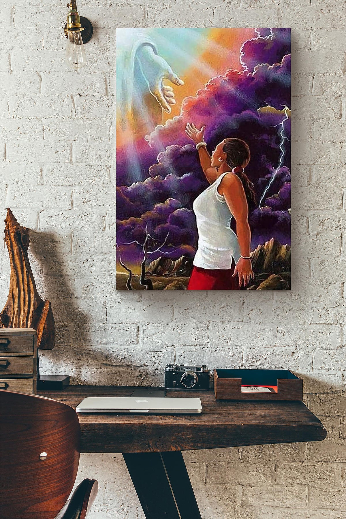 God Takes Your Hand Prayer For Healing Christian Wall Art Gift For Son Of God Canvas Framed Prints, Canvas