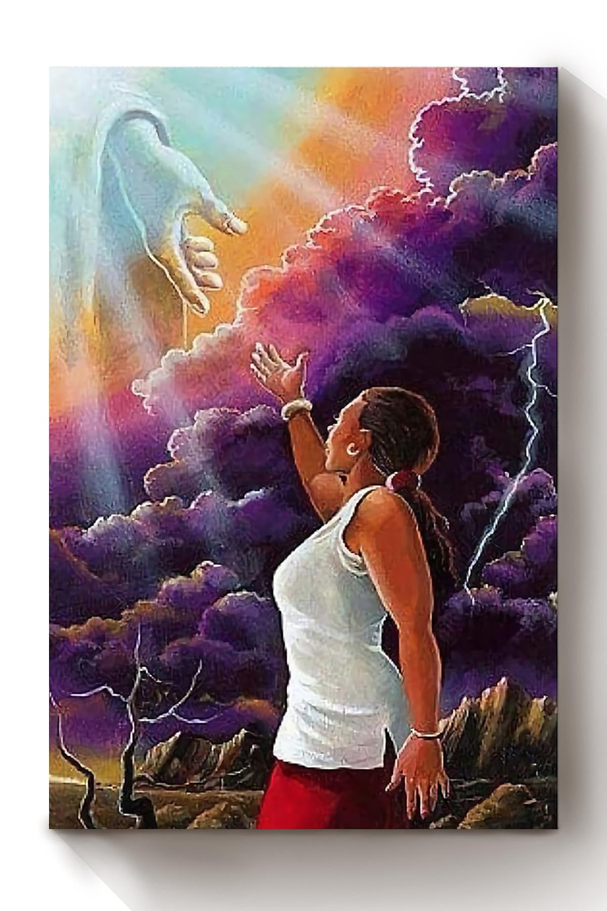 God Takes Your Hand Prayer For Healing Christian Wall Art Gift For Son Of God Canvas Framed Prints, Canvas