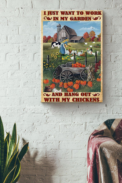 I Just Want To Work In My Garden Poster Gardening Wall Art For Home Farmhouse Decor Housewarming Canvas Framed Prints, Canvas