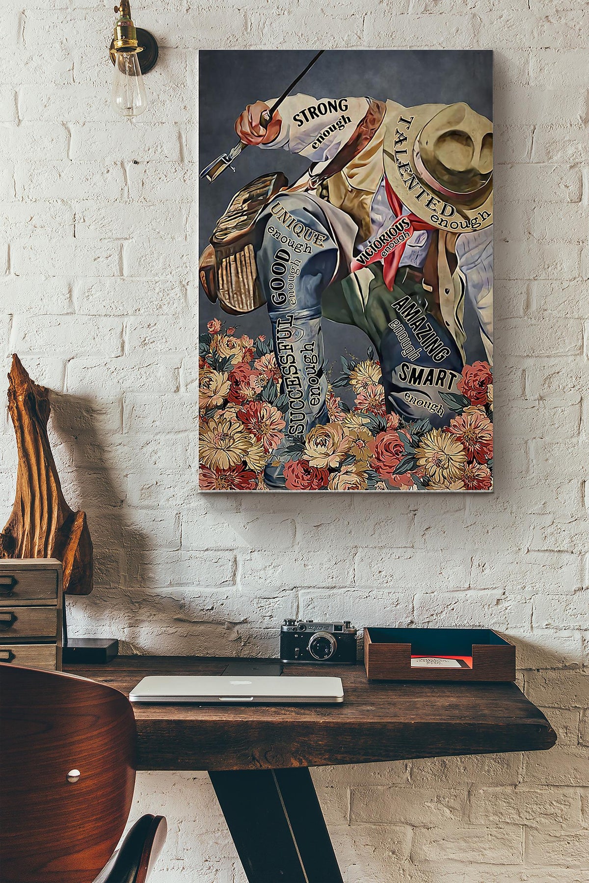 Fishingman Talented Enough Poster Canvas Gallery Wrapped Canvas Framed Gift Idea