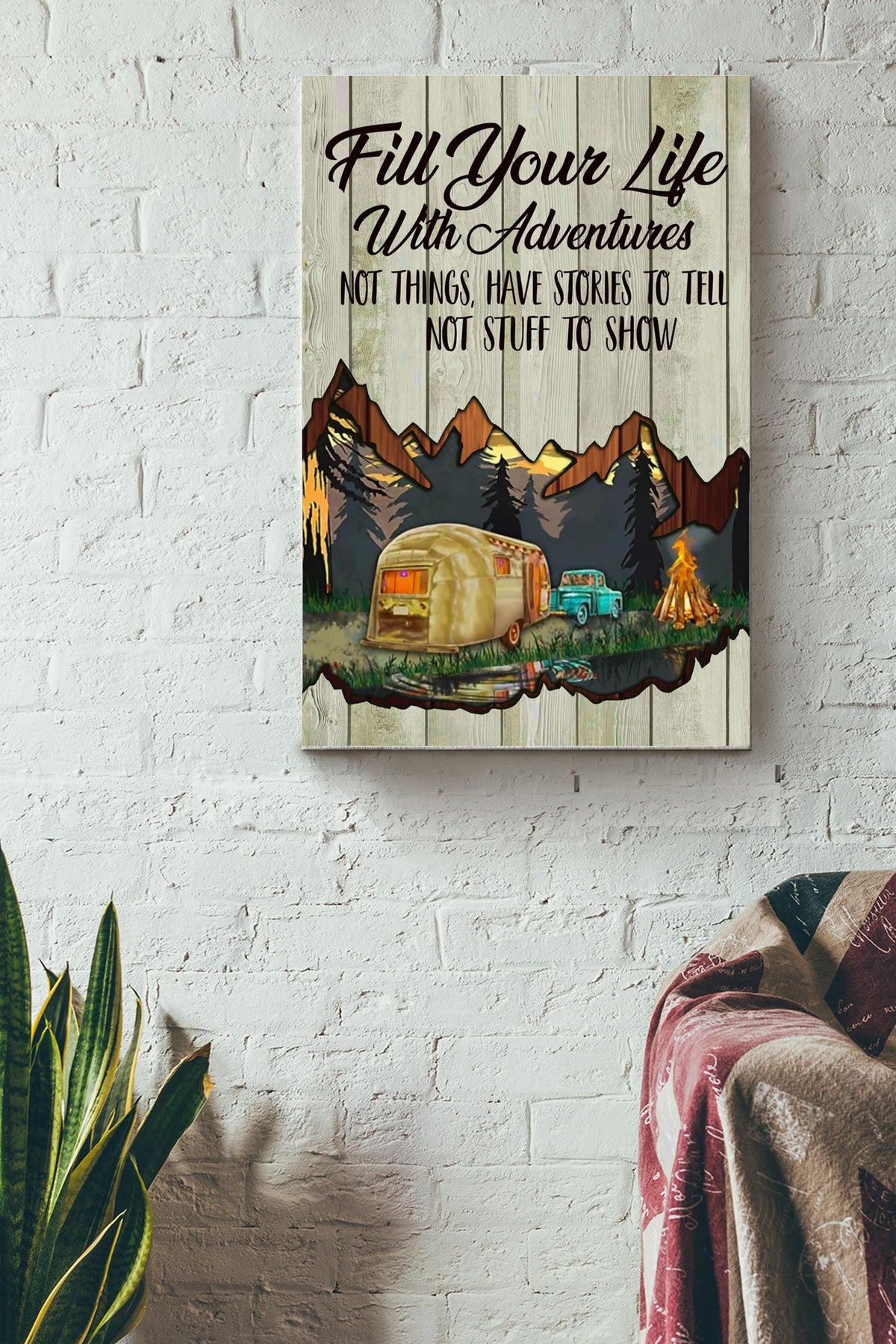 Fill Your Life With Adventures Poster - Travel Wall Art - Gift For Tourist, Traveller, Backpacking Lover Canvas Gallery Wrapped Canvas Framed Gift Idea Framed Prints, Canvas