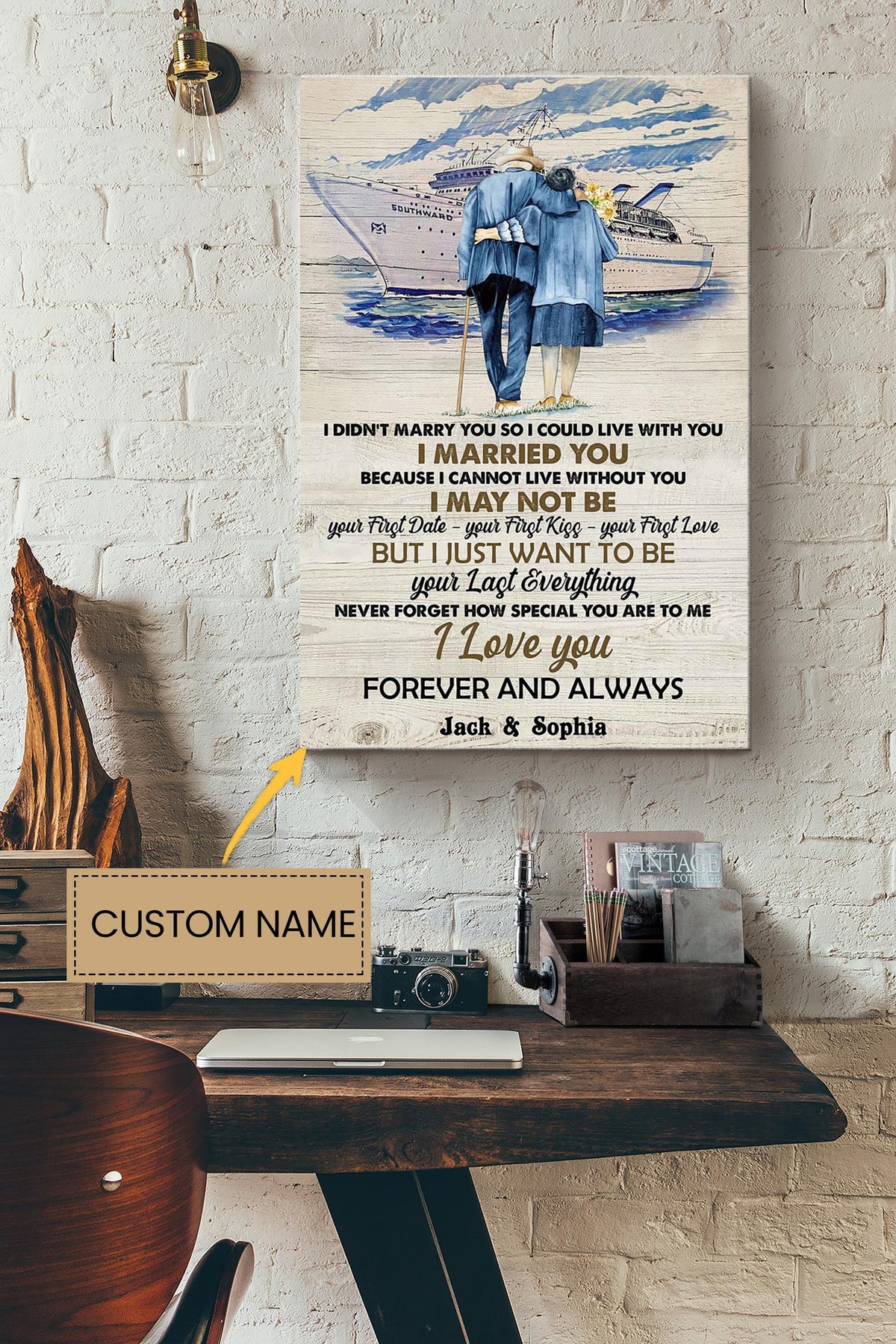 I Love You Forever Personalized Poster - Love Wall Art - Gift For Valentine Day Lover Crush Canvas Gallery Wrapped Canvas Framed Gift Idea Framed Prints, Canvas