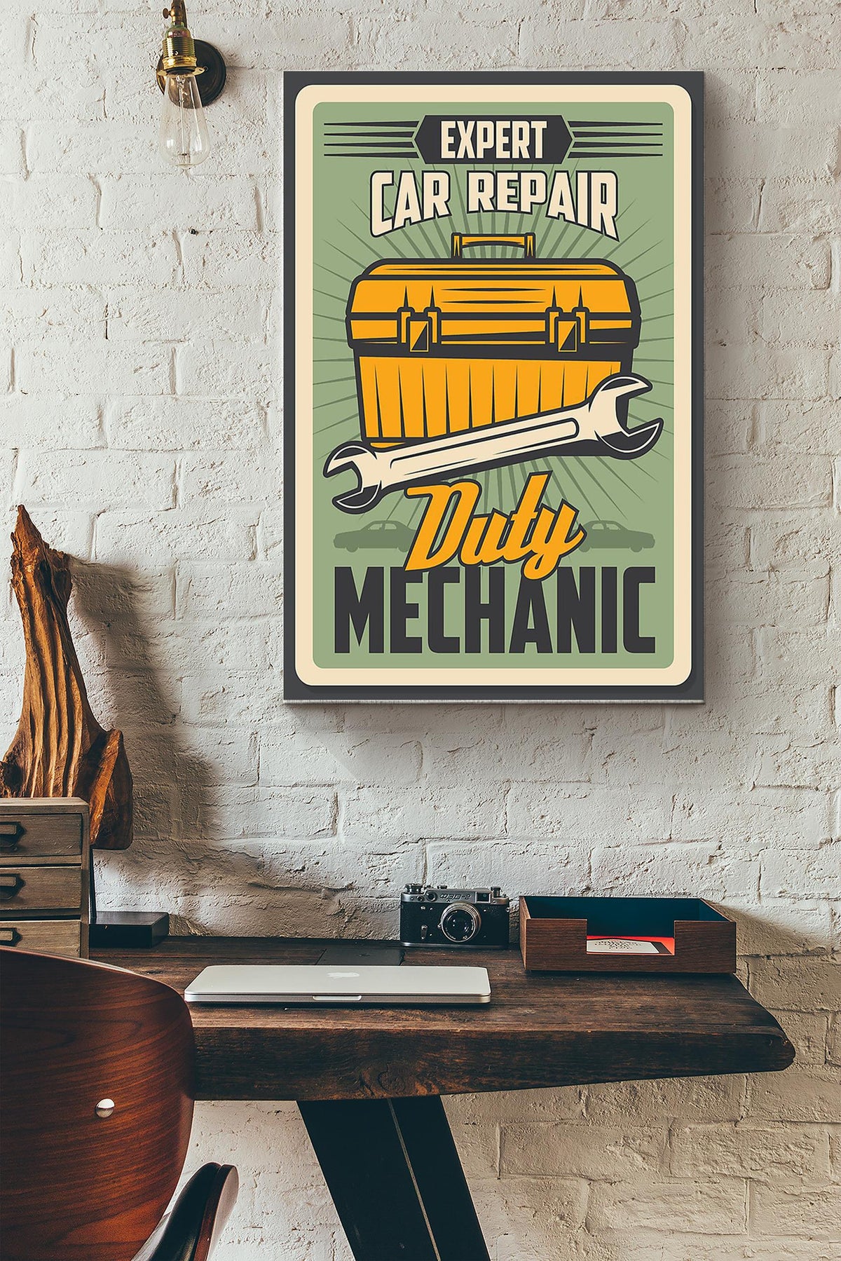 Expert Car Repair Duty Mechanic Canvas Gallery Wrapped Canvas Framed Gift Idea