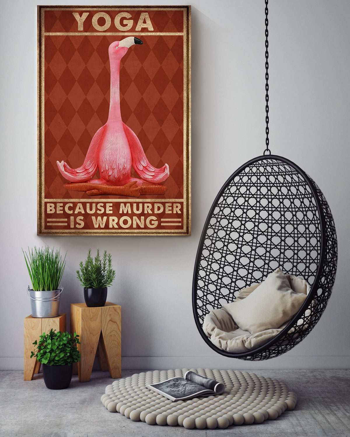 Flamingo Yoga For Yoga Studio Decor Canvas