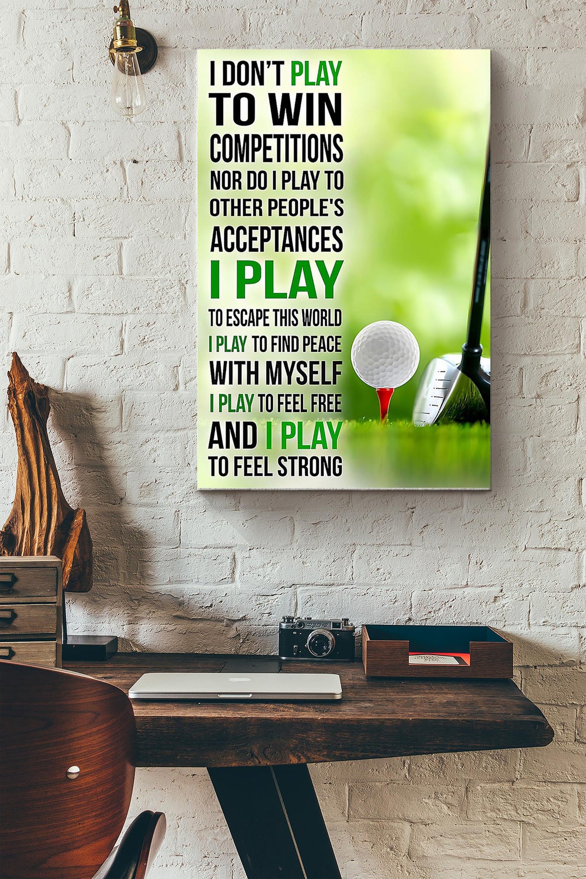 I Dont Pkay Golf To Win Competitions Golf Poster Canvas Gallery Wrapped Canvas Framed Gift Idea