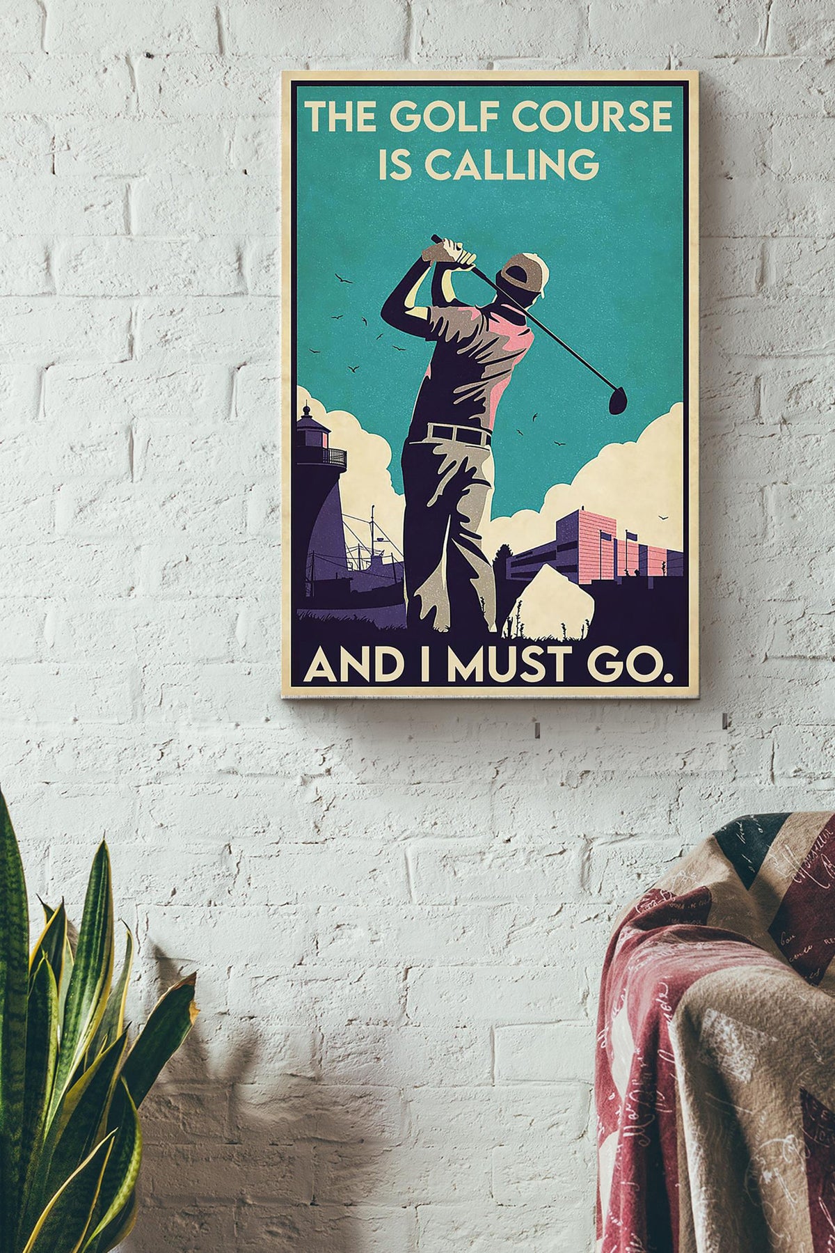 Golf Is Calling Canvas Gallery Wrapped Canvas Framed Gift Idea