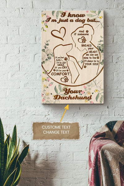 Dachshund By Your Side Personalized Poster - Animal Wall Art - Gift For Dog Lover Puppy Fan Dog Foster Canvas Gallery Wrapped Canvas Framed Gift Idea Framed Prints, Canvas