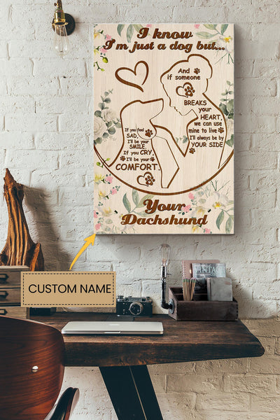 Dachshund By Your Side Personalized Poster - Animal Wall Art - Gift For Dog Lover Puppy Fan Dog Foster Canvas Gallery Wrapped Canvas Framed Gift Idea Framed Prints, Canvas