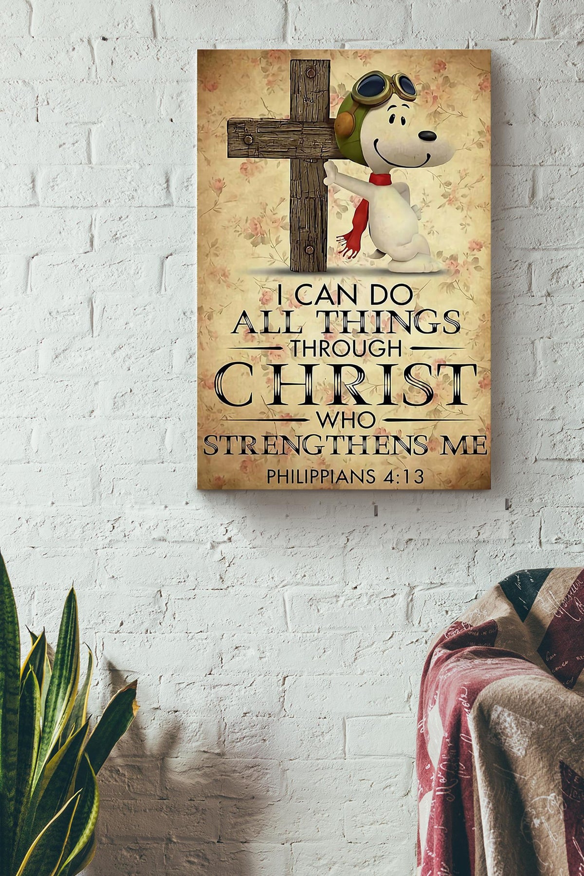 Christ Strengthens Me Prayer Healing Christian Wall Art Gift For Christmas Decor Son Of God Canvas Framed Prints, Canvas