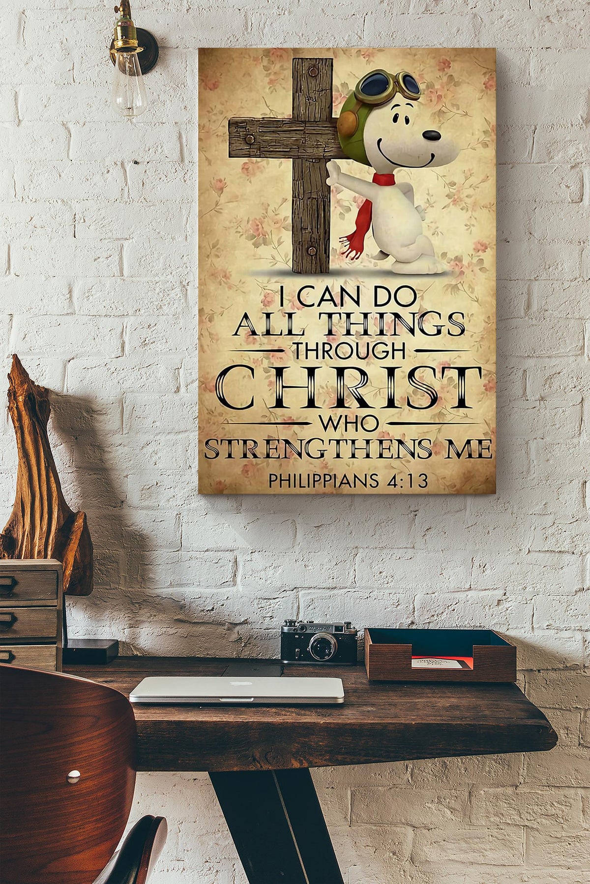 Christ Strengthens Me Prayer Healing Christian Wall Art Gift For Christmas Decor Son Of God Canvas Framed Prints, Canvas